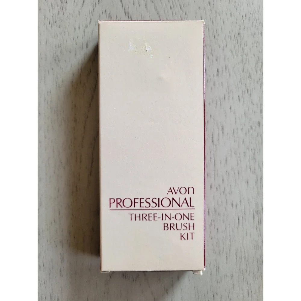 AVON professional 3-in-1 brush kit‎ hair makeup Blush, Lip and Rye 1984 New-Read